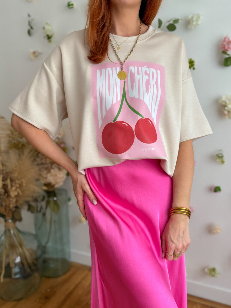 Jupe Satin Rose Fushia