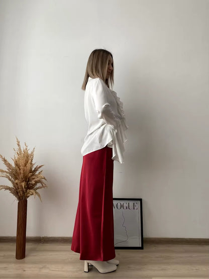 Jupe Satin Bordeaux