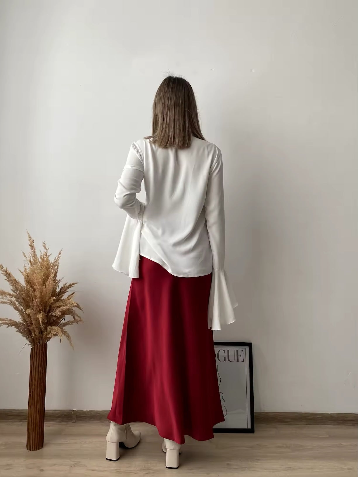 Jupe Satin Bordeaux