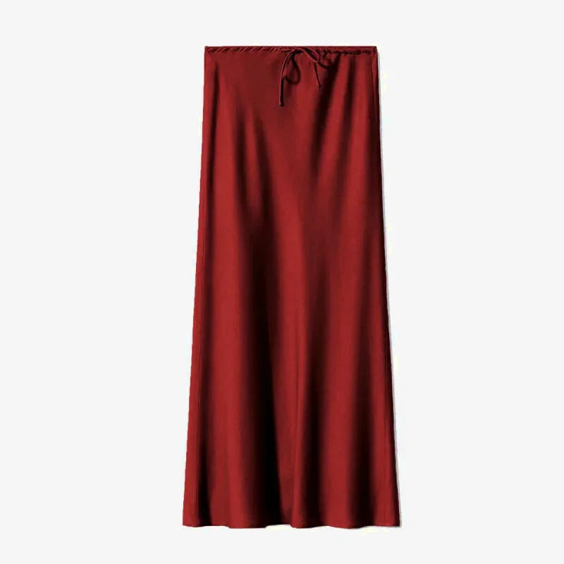 Jupe Satin Bordeaux